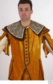  Photos Man in Historical Dress 17 16th century Medieval clothing brown suit jacket upper body 0001.jpg